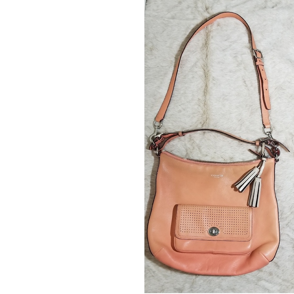 Coach legacy Courteney peache leather hobo handbag